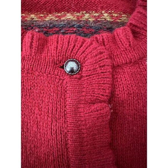 Vintage Eddie Bauer Sweater Top Women Large Red Knit Long Sleeve Grandmacore Y2K - Picture 5 of 9